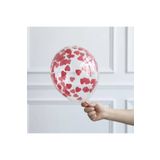Baloncum Parlak Kalp Konfetili Şeffaf Balon Seti 10 Adet