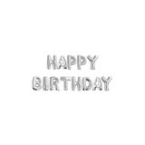 BalonEvi Gümüş (gri) Happy Birtday Yazılı Folyo Balon Seti