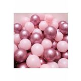 BalonEvi Krom Pembe Ve Makaron (pastel) Pembe Renk 15 Li Balon