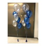 BalonEvi Pıspısbaloncuk Lacivert & Gri Krom Balon Seti Modern Erkek Bebek Cinsiyet Parti & Parti Süsü