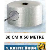 Balonlu Ambalaj Naylonu Pat Pat Havalı Naylon Balonlu Naylon 30 cm x 50 Metre Pıt Pıt Patpat - Şeffaf - 30cmx50metre