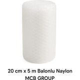 Balonlu Naylon 20CM x 5 Metre Dar Balonlu Ambalaj Naylon Ürün Paketleme Naylonu - Şeffaf