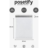 Balonlu Şeffaf Kargo Poşeti 15X20+5 cm 20 Adet E-Ticaret Poşeti | 80 gr Bantlı Patpatlı Kargo Poşeti