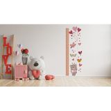 Balonlu Sevimli Boy Ölçer Duvar Sticker Seti Çocuk Bebek Odası Sticker 500X1520 Mm