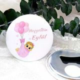 Balonlu Uçan Kız Bebek Açacak Magnet Hediyelik(15 Adet)