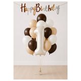 Balonsan -1- Yaş Retro Happy Bırthday Banner Temalı Balon Demeti 20 Adet
