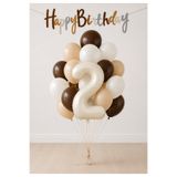 Balonsan -2- Yaş Retro Happy Bırthday Banner Temalı Balon Demeti 20 Adet