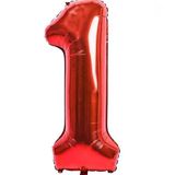 Balonsan 40" Kırmızı -1- Yaş Rakam Folyo Balon 100 CM