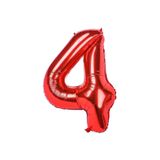 Balonsan 40" Kırmızı -4- Yaş Rakam Folyo Balon 100 Cm