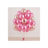 Balonsan Krom Pembe Pullu Balon Demeti 15 Adet