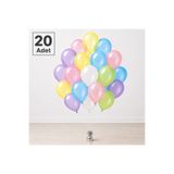 Balonsan Renkli Şeffaf Balon Floresan Karışık Renk 20 Adet