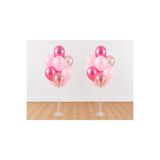 Balonsan Şeffaf Pembe Krom Pembe Rose Gold Pullu 14 Adet Balon 7'li Balon Standı 2 adet