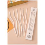 baloss fer 6’lı Beyaz Spiral Pasta Mumu 15 cm Uzun Burgu Doğum Günü Kutlama ve Özel Gün Mumu