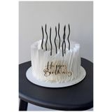 baloss fer 6’lı Siyah Spiral Pasta Mumu 15 cm Uzun Burgu Doğum Günü Kutlama ve Özel Gün Mumu