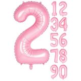 baloss fer 76 CM Pembe 2 Rakam Folyo Balon 1 Adet Doğum Günü Parti Organizasyon Dekoru