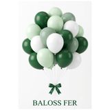 baloss fer Botanik Bahçe Doğa Temalı 20’li Koyu Yeşil Makaron Yeşil Okaliptus Beyaz Pulsuz Balon Seti Doğum Günü Baby Shower Süsü