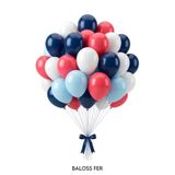 baloss fer Denizci Konsept 30'lu Lacivert Kırmızı Beyaz Mavi Balon Seti Çocuk Doğum Günü Parti Süsleme