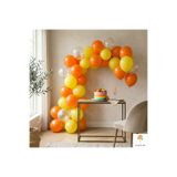 baloss fer Doğum Günü Parti Süsleri Balon Seti 20 Parça Turuncu Sarı Gold Konfetili Şeffaf Balon
