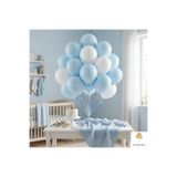 baloss fer Macaron Mavi Beyaz Balon Seti 20 Parça Baby Shower Doğum Günü Süsleme