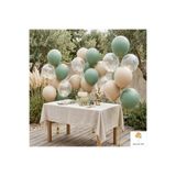 baloss fer Nişan Süsleri Balon Seti 20 Parça Okaliptus Bej Gold Konfetili Şeffaf Balon