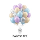 baloss fer Pastel Masal 20’li Doğum Günü ve Baby Shower Balon Seti – Parti Süsleme, Balon Kemeri ve Organizasyon Dekoru 11 İnç
