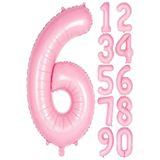 baloss fer Pembe 6 Rakam Folyo Balon 76 CM Büyük Boy Doğum Günü Yaş Kutlama Özel Parti Süsü Dekoru