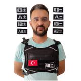 Balp Motorcu Göğüs Çantası Kırmızı Gri Reflektörlü Su Geçirmez Kan Grubu A Rh Pozitif