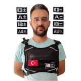 BALP Motorcu Göğüs Çantası Reflektörlü Su Geçirmez Kan Grubu Seçenekli