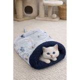 Balpet Kedi Kurulanma ve Uyku Tulumu – Yumuşak Peluş Astar, Sıcak Tutan Model - Mavi