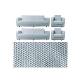 Balpeteği 3+3+1+1 lastikli kanepe örtüsü | lastikli koltuk örtüsü | koltuk kılıfı takımı açik gri 180 x 230