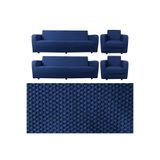 Balpeteği 3+3+1+1 lastikli kanepe örtüsü | lastikli koltuk örtüsü | koltuk kılıfı takımı petrol mavi 180 x 230