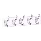 Balsa 5'li Şeffaf Plastik Duvar Askısı Banyo Mutfak Düzenleyici Askılık - 3X29X6