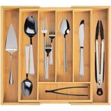 Balsa Bambu Çekmece İçi Kaşıklık Açılabilir 1 Adet Bambu Malzeme ile Şık Düzenleme