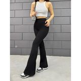 Balta Collection Kadın Ispanyol Paça Krep Yüksek Bel Likralı Toparlayıcı Tayt Pantolon - 3XL - Siyah