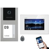 Balter Evo Gri Yüzeye Monte Görüntülü Kapı İnterkom Sistemi, Kamera Ve Zil İle, Kapı Zili Ve Rfıd Çipli İnterkom Kapı Zili 2 Kablo 1X 7 İnç Wifi Akıllı Monitör 1 Aile Evi İnterkom Seti