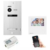 Balter Evo Hd Görüntülü Kapı İnterkom Sistemi 1 Katılımcı Gümüş 1X Mini Hd Monitör Wifi 2 Kablolu Bus Komple Sistem
