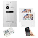 Balter Evo Hd Görüntülü Kapı İnterkom Sistemi 1 Katılımcı Gümüş 2X Mini Hd Monitör Wifi 2 Kablolu Bus Komple Sistem