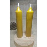 Balve Mum Çizgili Şamdan Balmumu - Gold - 2 Adet