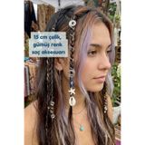 Balzamin Design Deniz Temalı Spiral Hair Cuff Çelik Örgü Saç Aksesuarı Bohem Plaj Tokası Saç Boncuğu