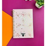 Bam My Planner Spiralli Ajanda, Pembe Kurdele Desenli | Altın Spiral Cilt, Yıldız Detaylı Kapak, Spiral Bağlama, Pembe Renk, Günlük Planlayıcı