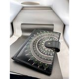 Bambam Art Studio El Yapımı Hediyelik Dot Mandala Hakiki Deri Sekreterlik - Siyah - Yeşil