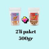 Bambam Natural Köpek Çiğneme ve Ödül Mamaları 2'li Paket 500GR Inek Meme Parçaları + Akciğer Küpleri 2cm - 2 Adet - Altın - Gri