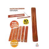 Bambapaw 10 Adet Ruhu Dinlendiren Ahşap Yıldız Kabartmalı Tütsü Tutacağı Seti - Doğal Görünümlü Ahşap Tütsülü