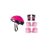 Bambapaw Bisiklet Scooter Için Çocuk Koruyucu Ekipman Kask Dizlik Seti Pembe Koruyucu Ekipman