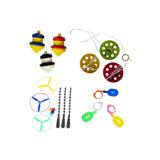 Bambapaw Nostalji Eğitici Oyuncaklar - 3'Er Adet Ufo Fırıldak, Plastik Topaç, Ufo Fırfır, Su Yüzüğü Nostalji