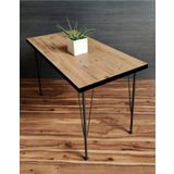 Bambeds Mobilya 120*60 A.Çam Siyah Kenar Mutfak Masası Salon Masası Çalışma Masası Balkon Masası