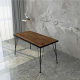Bambeds Mobilya 60x120 A.Çam Siyah Kenar Matal Ayak Dekoratif Mutfak Masası