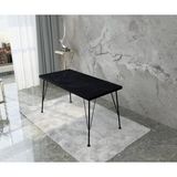 Bambeds Mobilya 60X120 Dekoratif Mutfak Masası, Yemek Masası, Çalışma Masası, Bilgisayar Masası Siyah Mermer