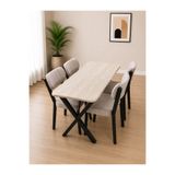 BAMBEDS MOBİLYA 60x120 Yemek Masası Mutfak Masası 4 Kişilik Masa Sandalye Takımı Elma Sandalye