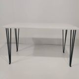 Bambeds Mobilya 70X110 Beyaz Metal Ayaklı Masa Mutfak Masası Çalışma Masası Bilgisayar Masası